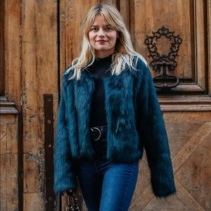 Frankie fur coat in Olive, Sz: XS